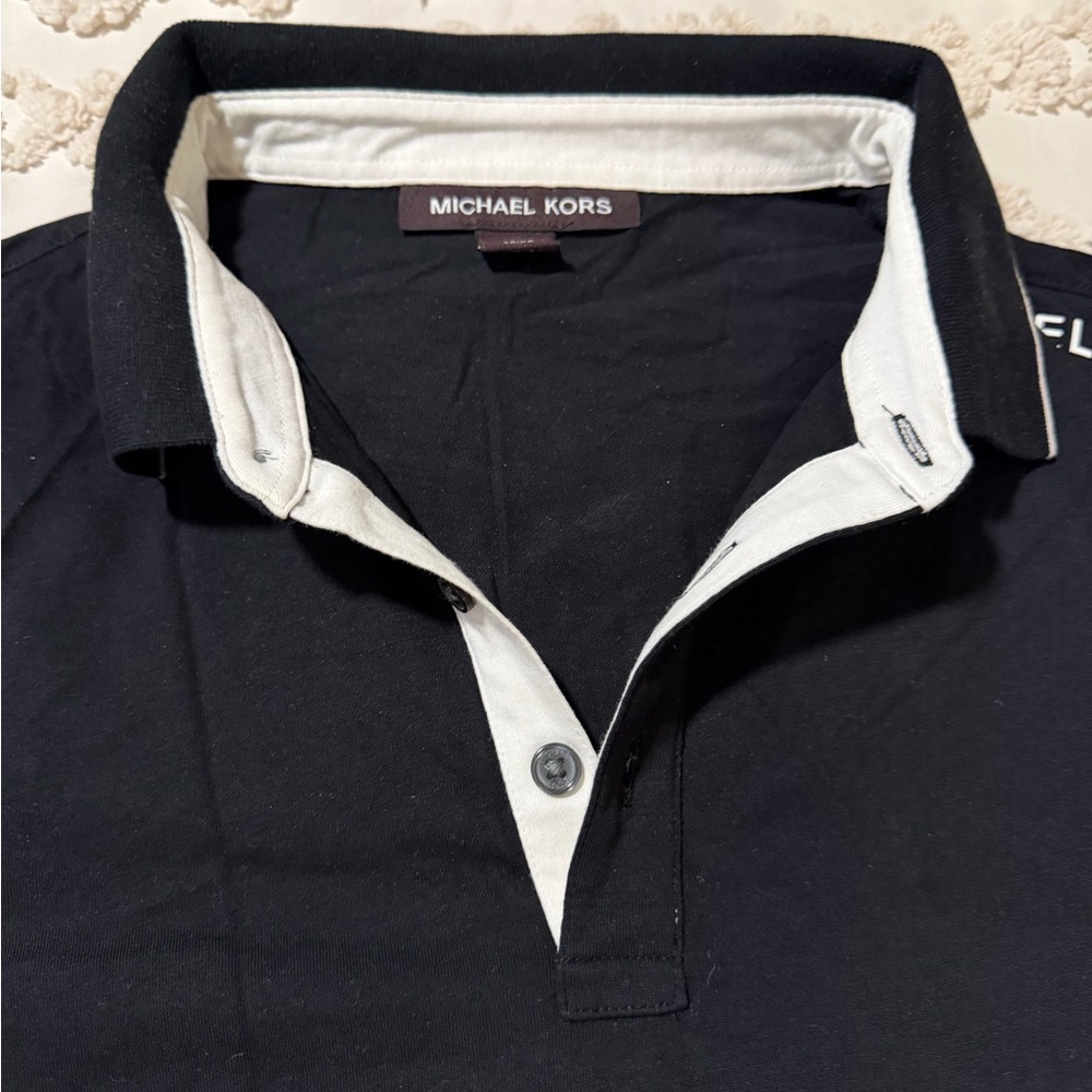 Michael Kors Black Polo with White Details
